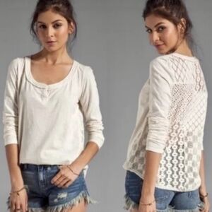 Free People Crochet Shirt, Size S, White